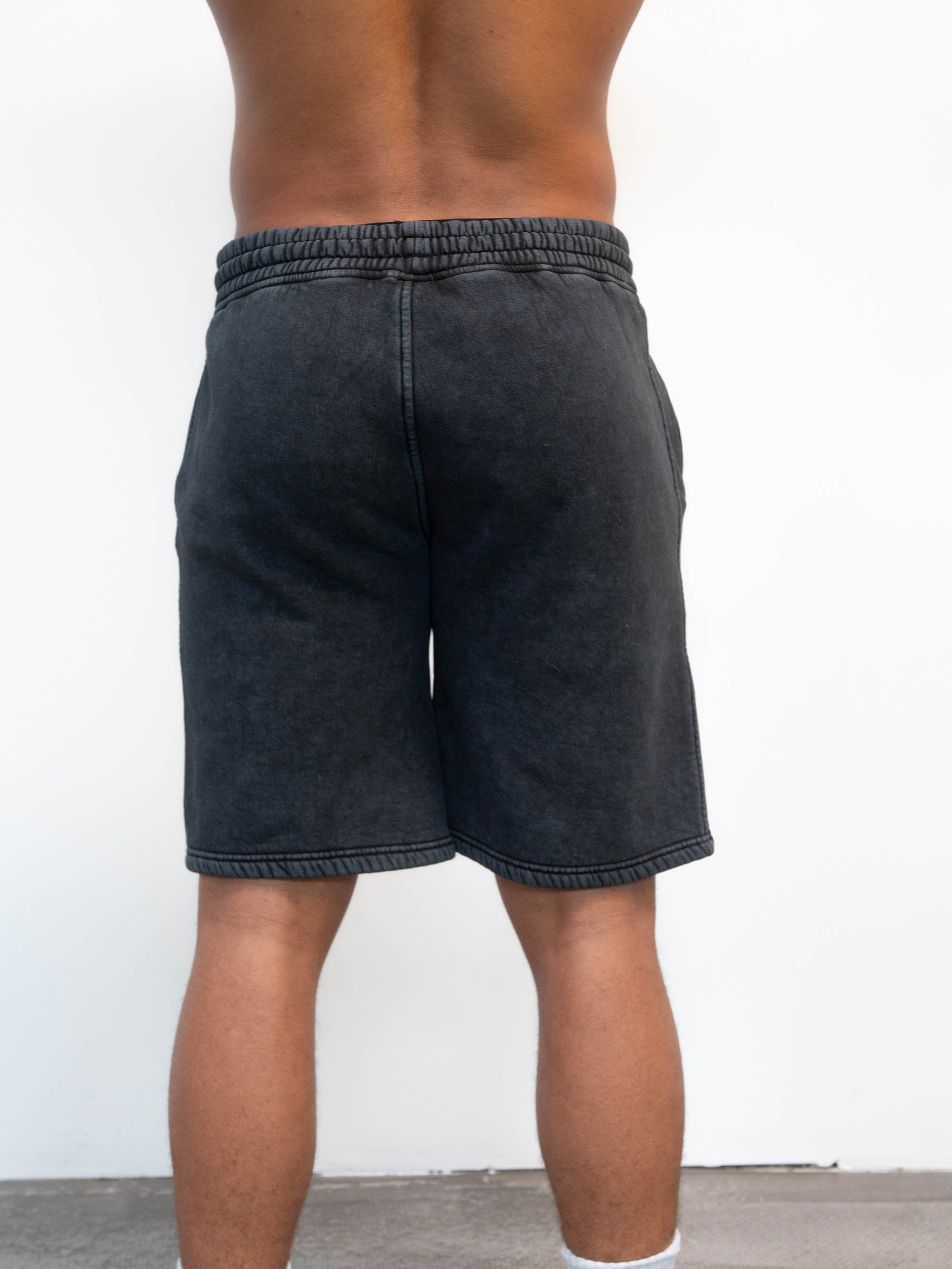 Back view of black shorts