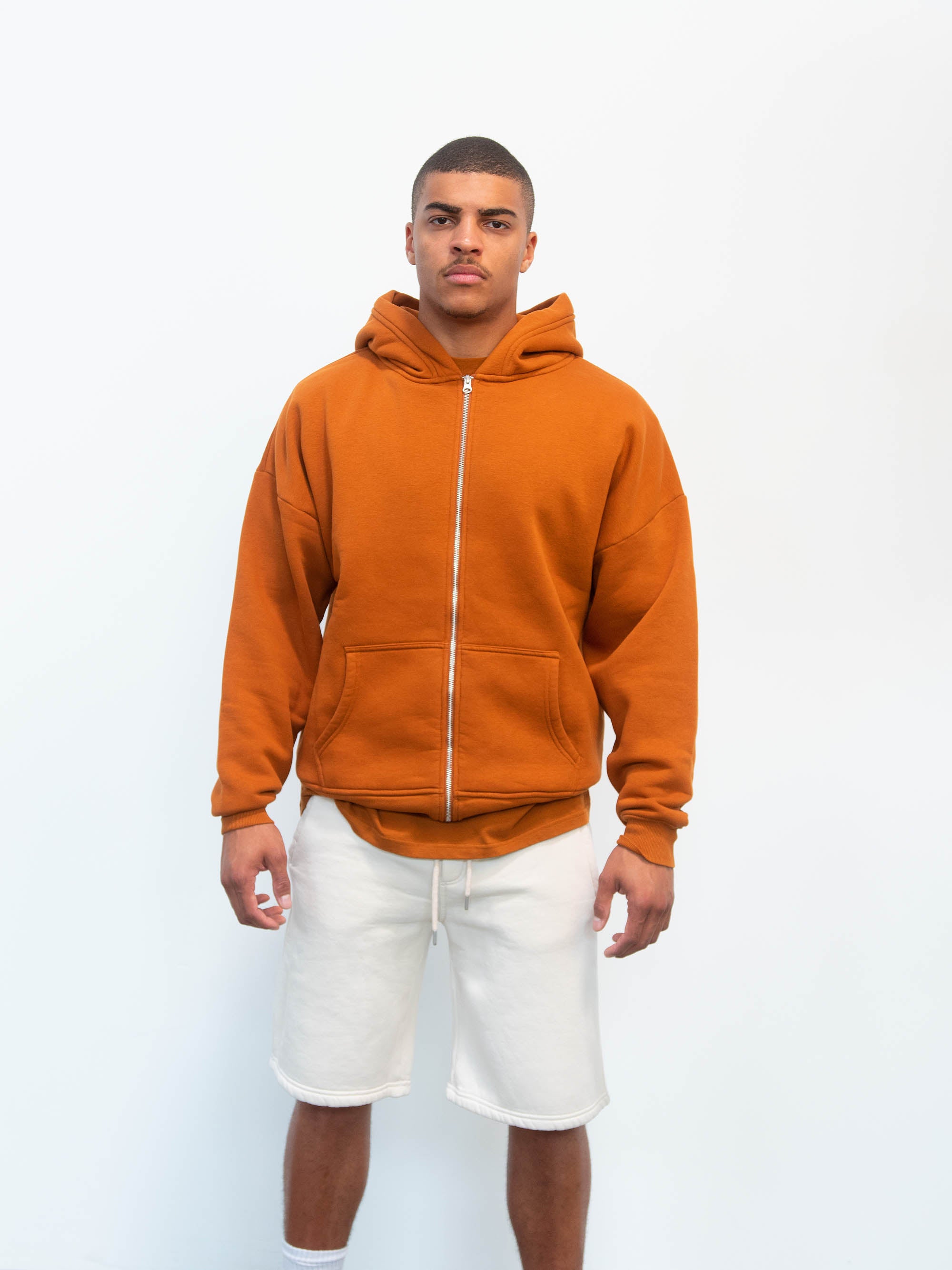 BLANK ZIPPER WASHED CARAMEL CAFE
