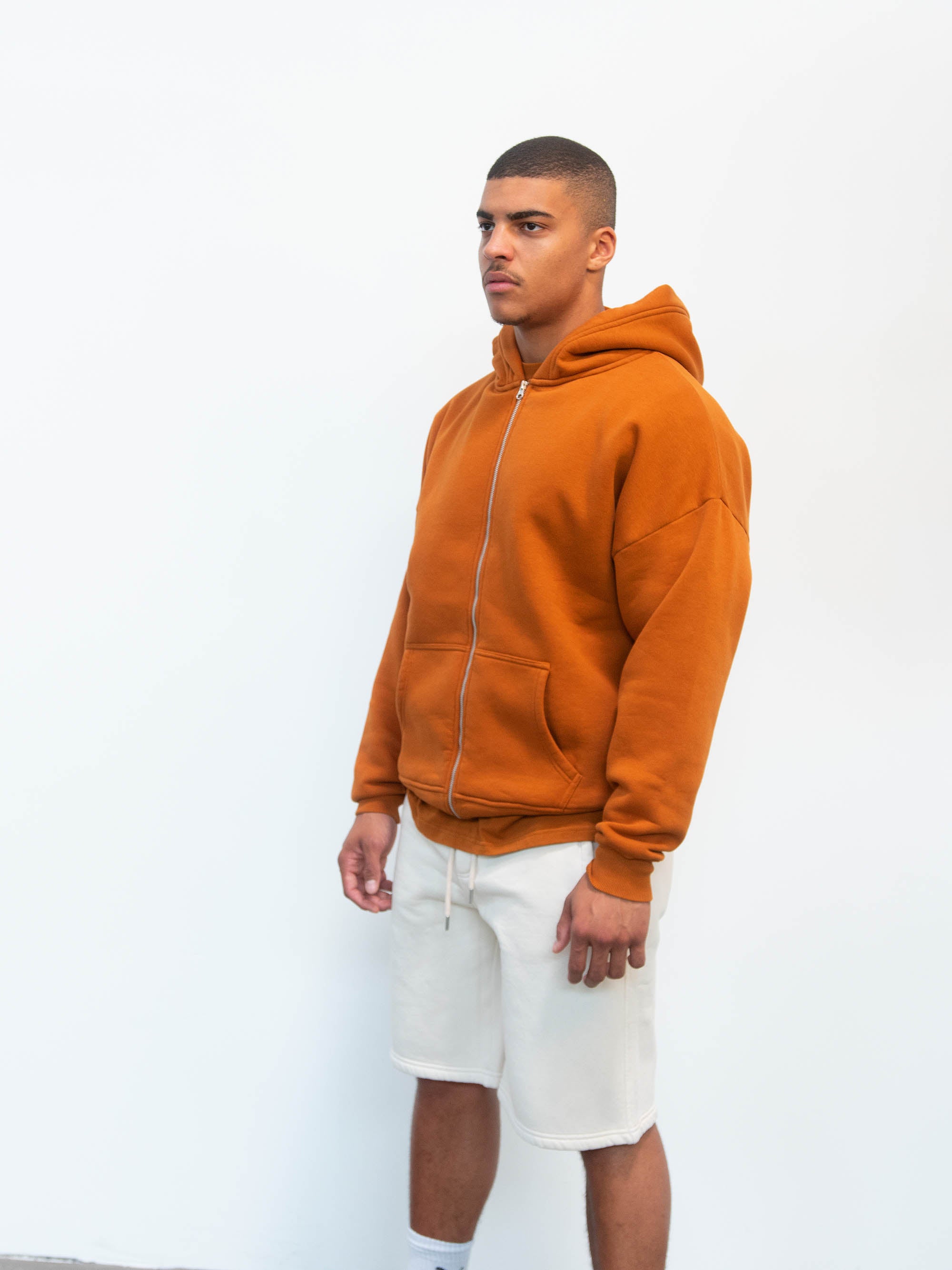 BLANK ZIPPER WASHED CARAMEL CAFE