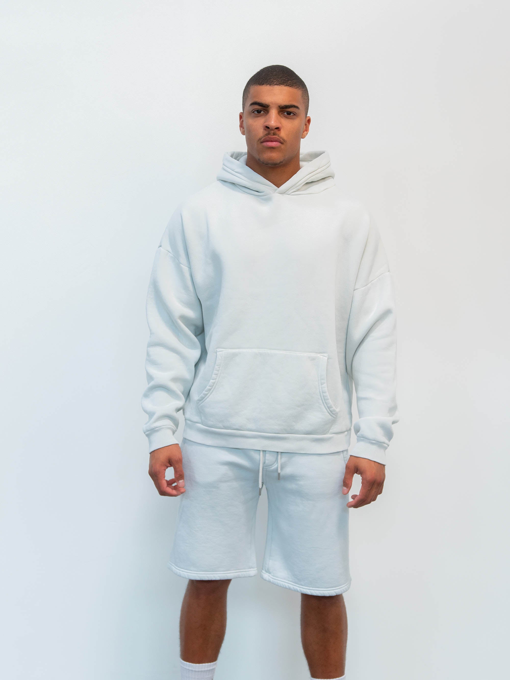 BLANK HOODIE WASHED BLUE BLUSH