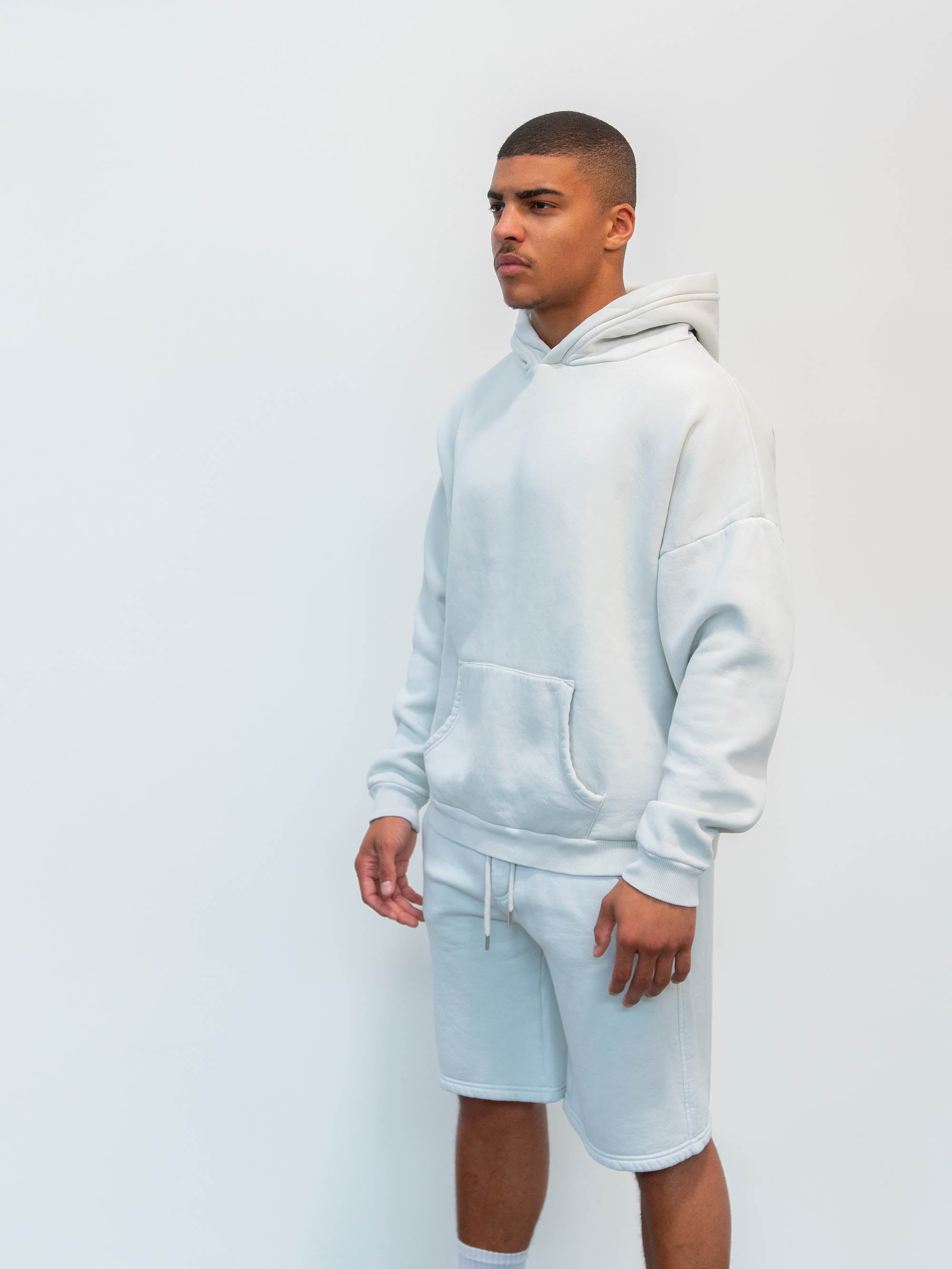 BLANK HOODIE WASHED BLUE BLUSH