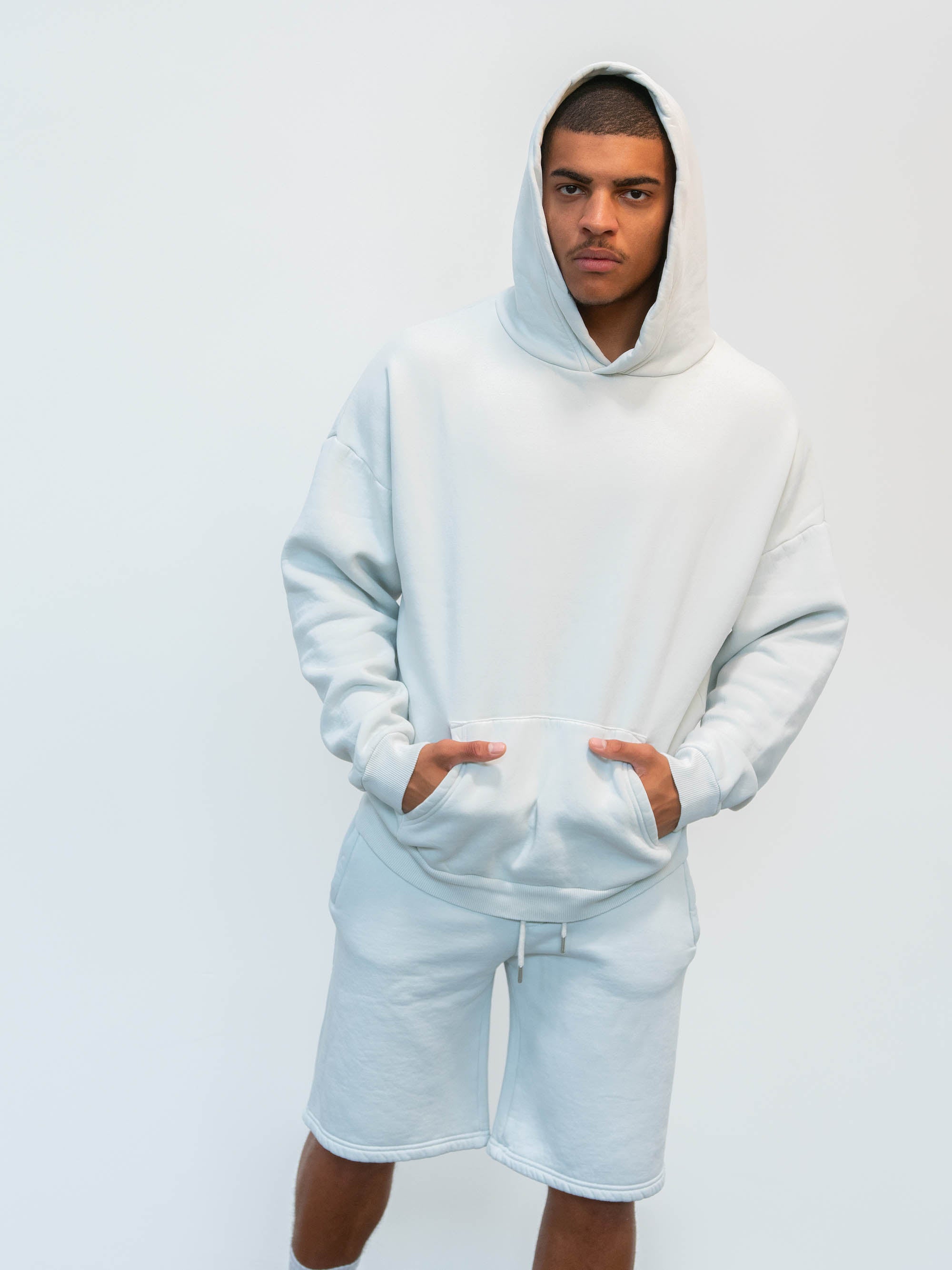 BLANK HOODIE WASHED BLUE BLUSH