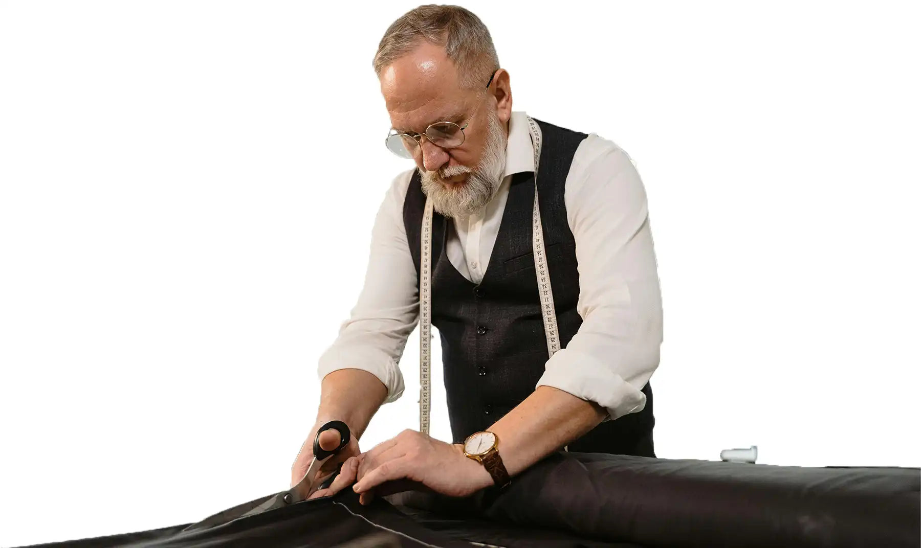 A man cutting fabric in a clothing production in Istanbul