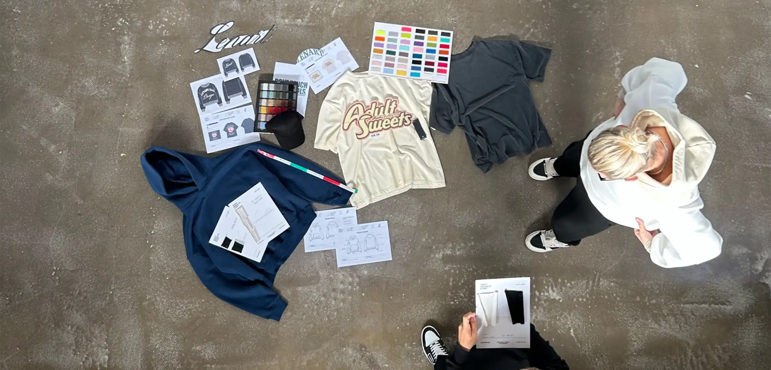 Designing a hoodie and tshirt in different colors for a clothing brand