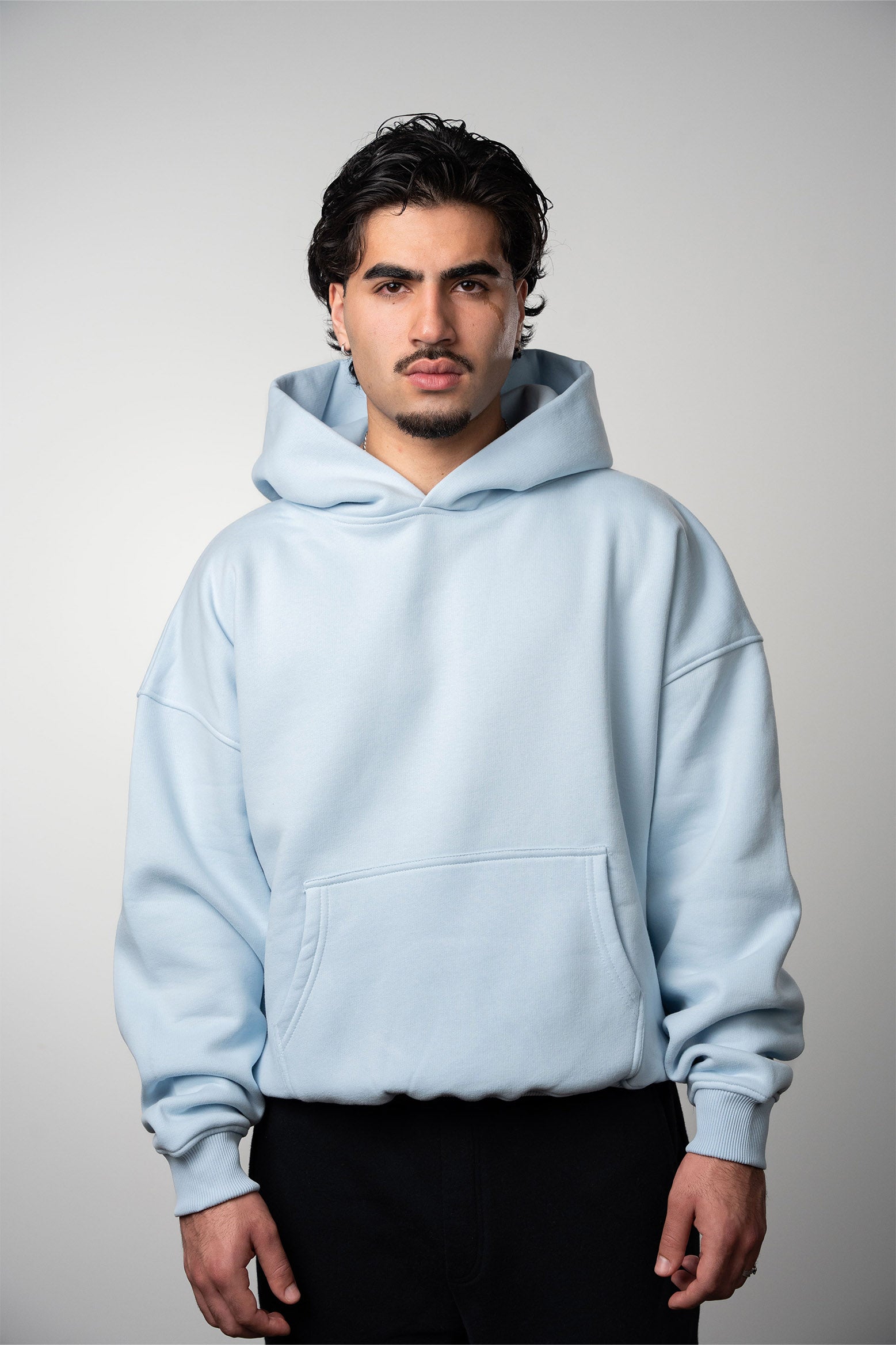 High quality baby blue hoodie Blank made in Europe (Istanbul)