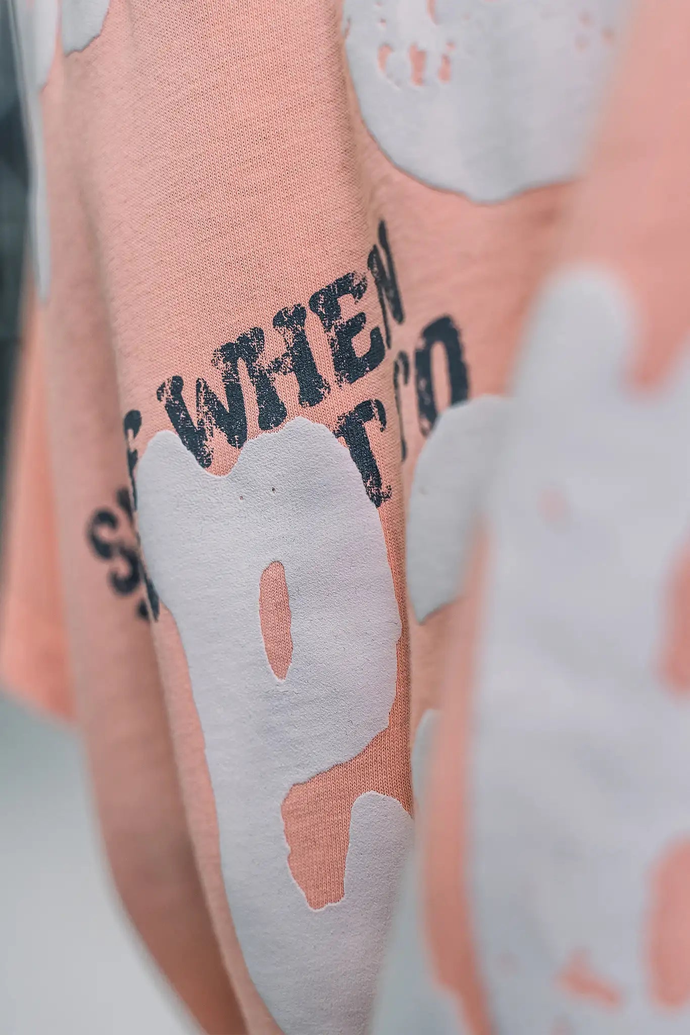 White Puff Print and Screen Print on the back of a tshirt made by Lemuta