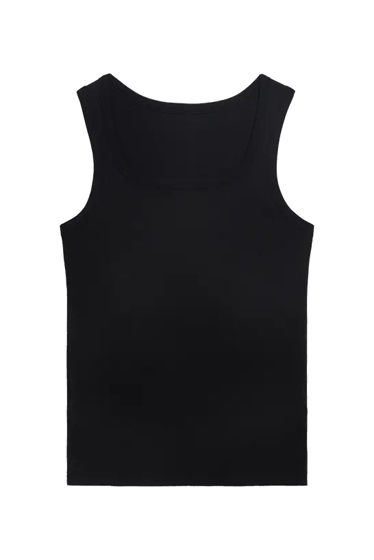 Black ribbed tanktop blank for clothing brand