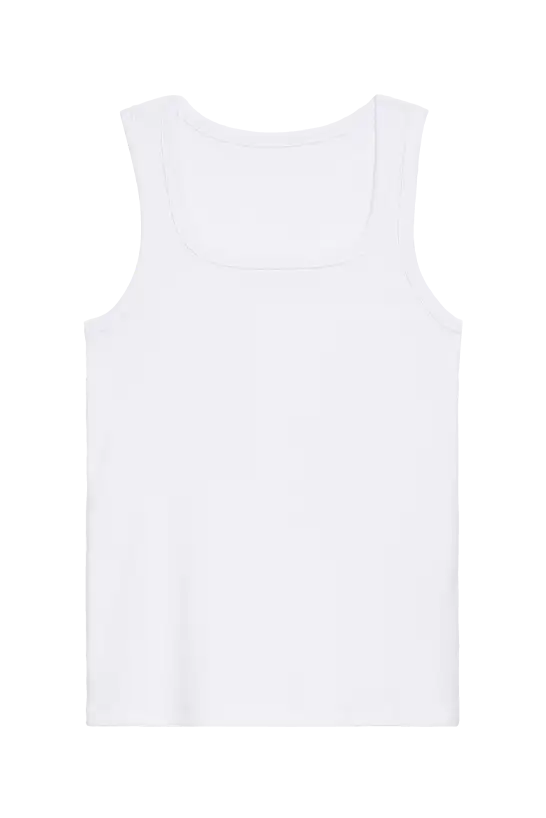 Ribbed White Tanktop Blank for clothing brands