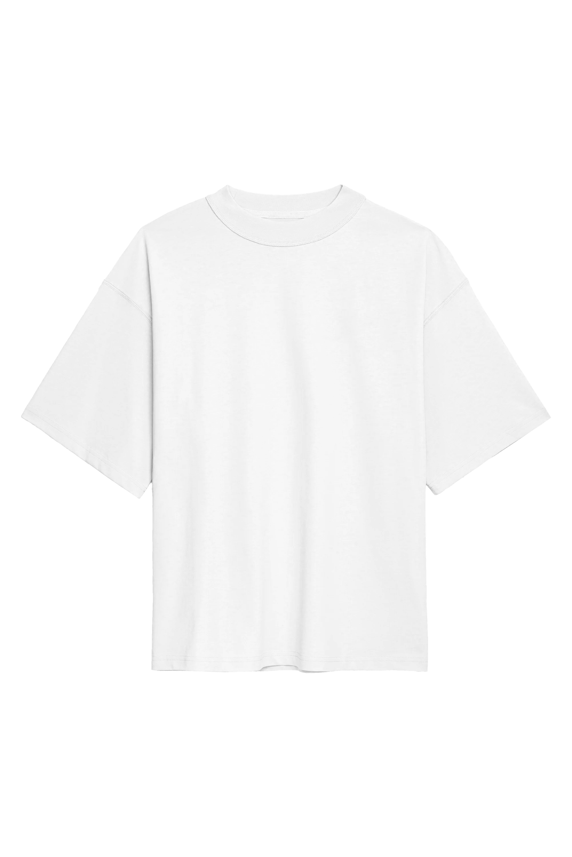 Oversized white blank tshirt with inside out seams