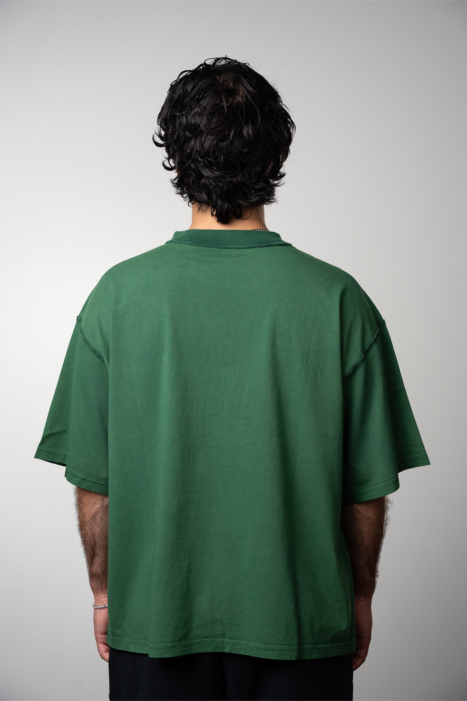 Green high quality Blank tshirt with inside out seams
