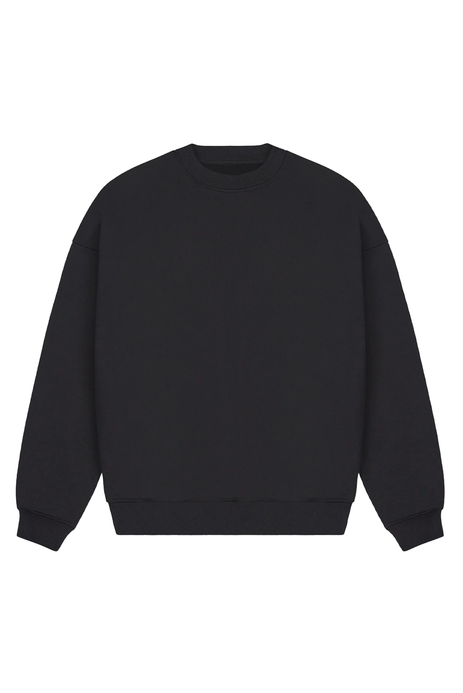 Black Blank Sweater with an oversized fit for streetwear brands