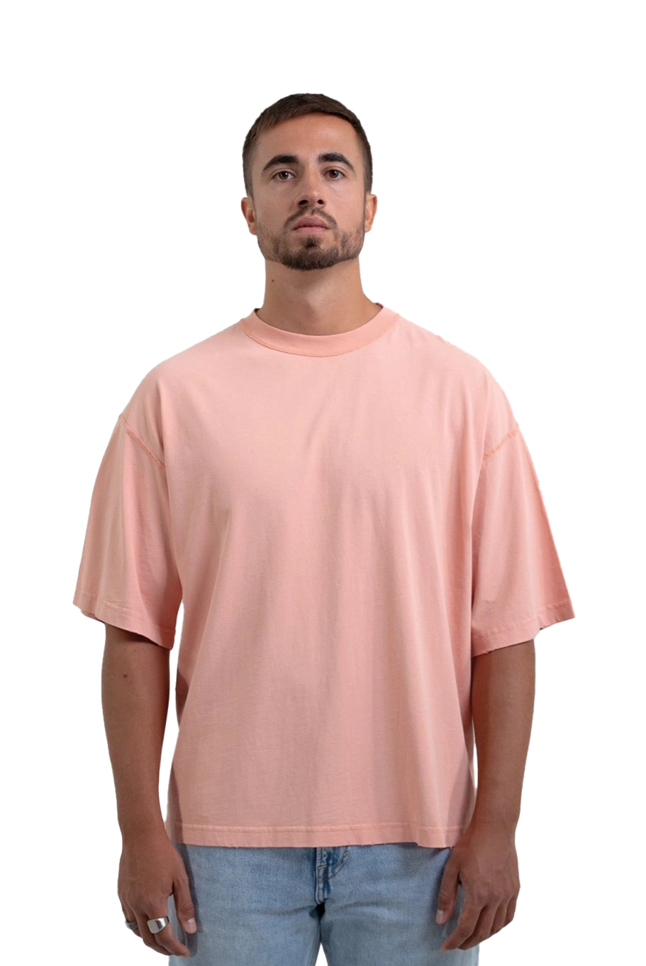 Oversized Blank tshirt in color peach made in Europe with 100% cotton