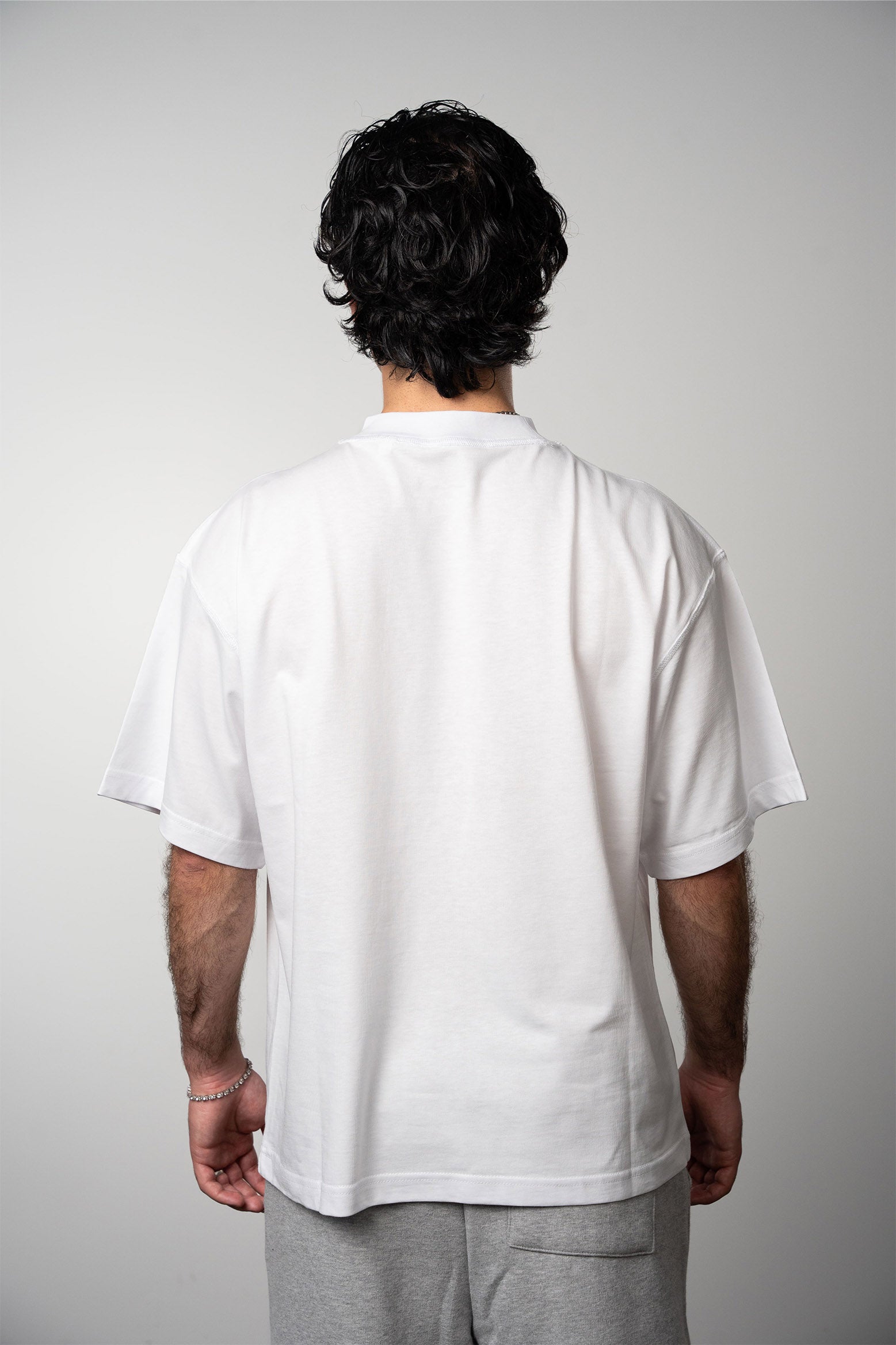 White Blank tshirt from Lemuta with oversized fit and drop shoulders