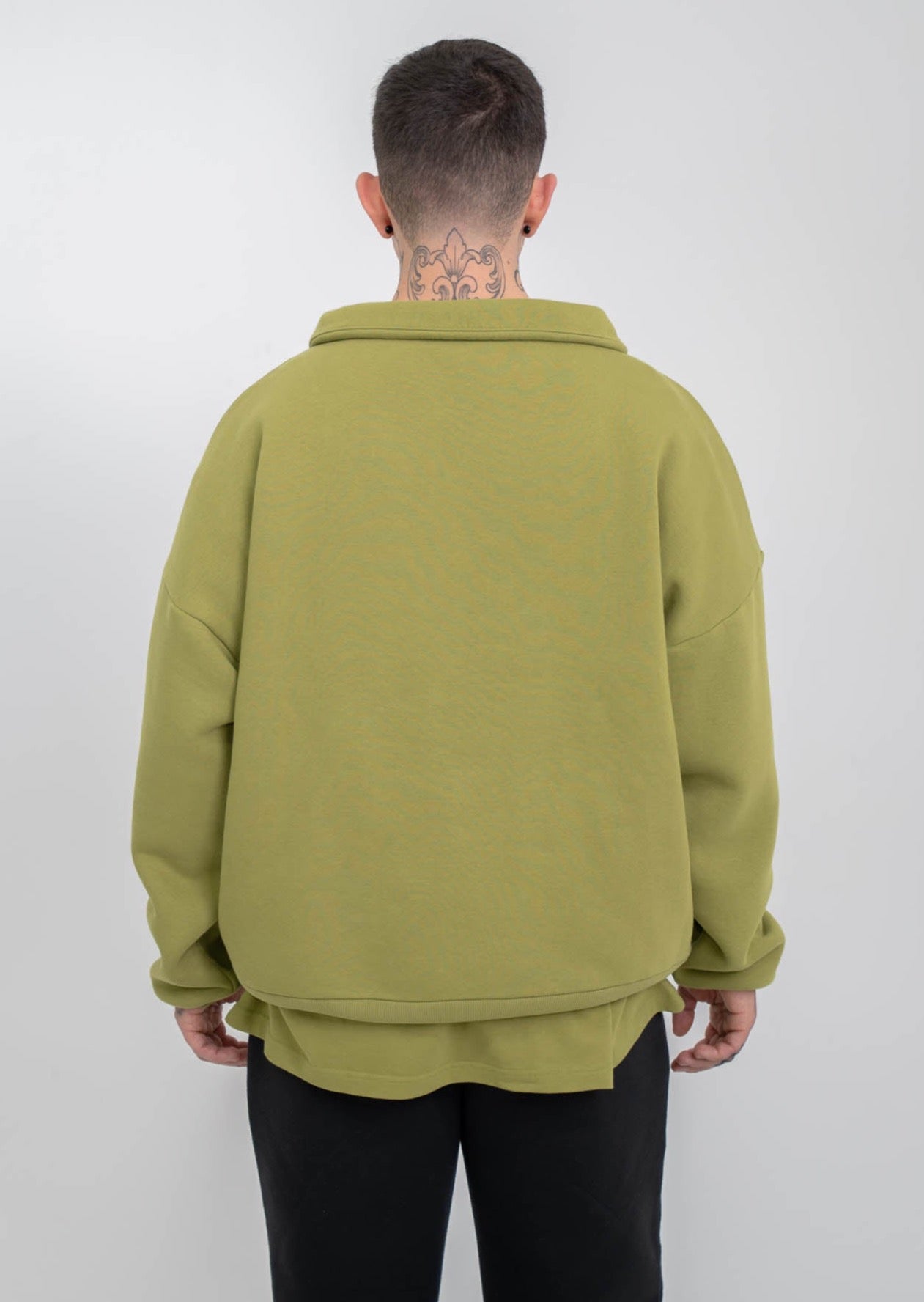 Back view of half zip
