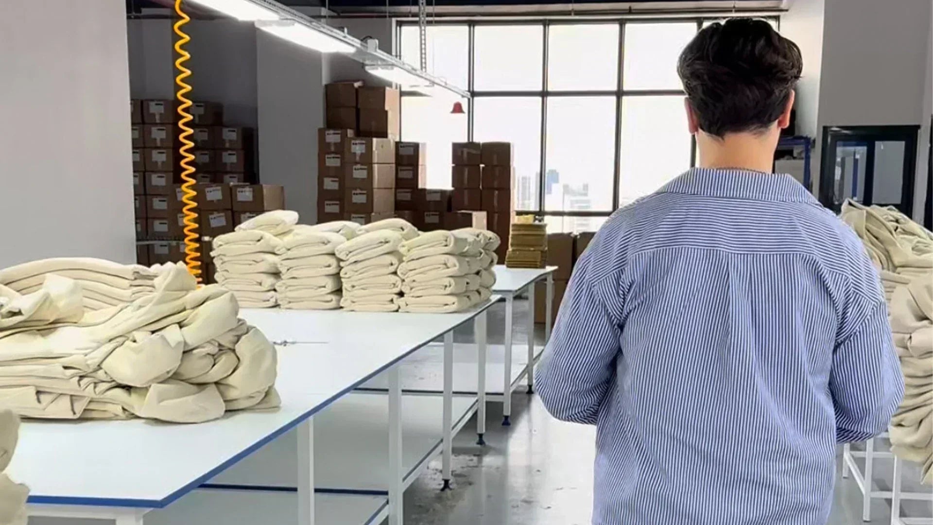 European clothing production in progress – experienced workers crafting high-quality garments with short lead times and sustainable practices.