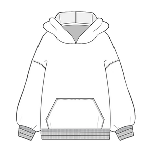 Hoodie techpack illustration