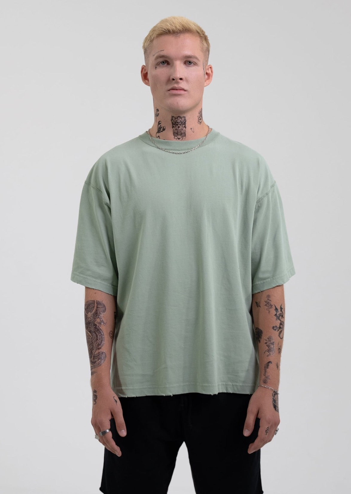 Streetwear Blank | TEE WASHED SAGE GREEN | LEMUTA